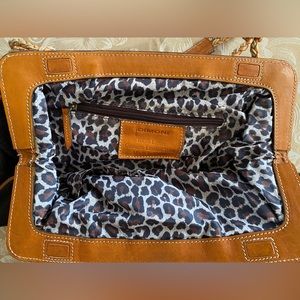 Dimon Rare Made In Spain Leather and Linen Handbag